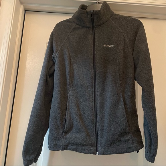 Columbia faux shearling zip up sweater jacket size Medium - Picture 2 of 9